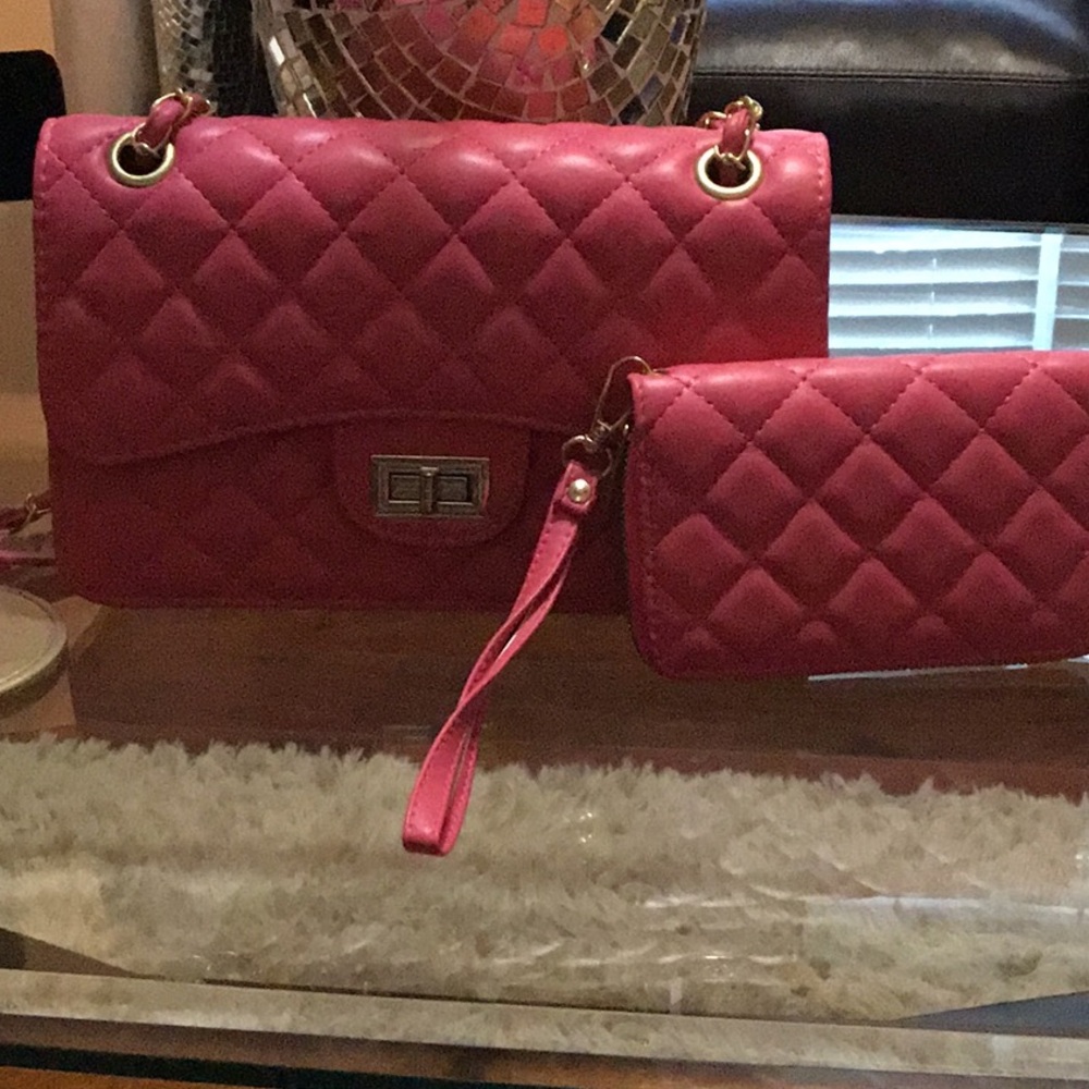 Pink hand bag
